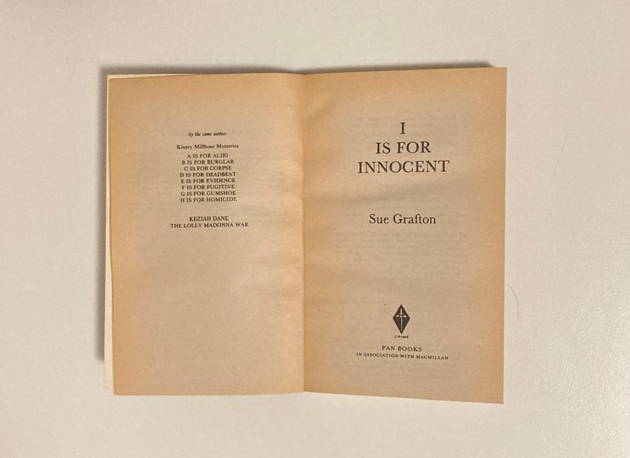 I is for innocent - Sue Grafton (Kinsey Millhone #9)