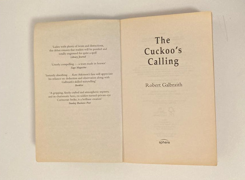 The cuckoo's calling - Robert Galbraith (Cormoran Strike #1)