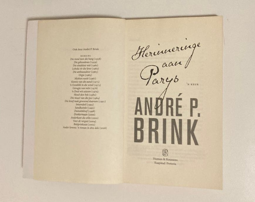Herinneringe aan Parys - André P. Brink