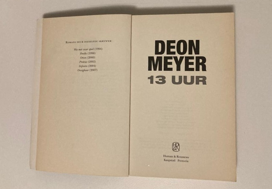 13 uur - Deon Meyer (First edition)