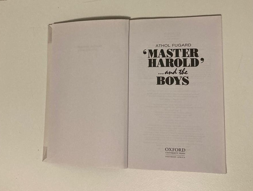 'Master Harold' ... and the boys - Athol Fugard