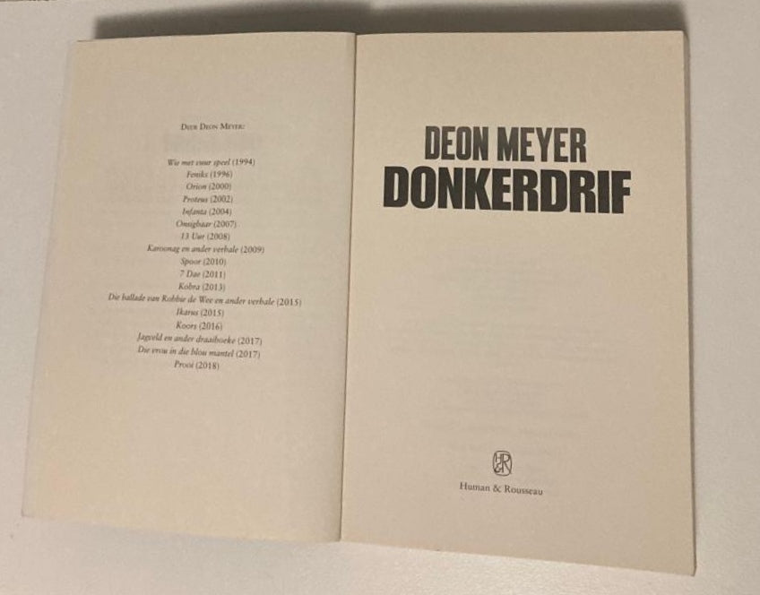 Donkerdrif - Deon Meyer