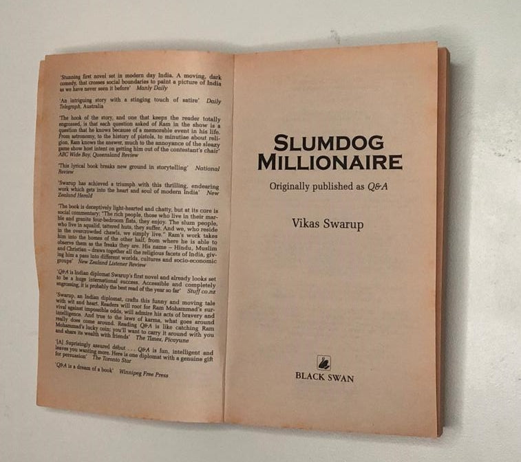 Slumdog millionaire - Vikas Swarup