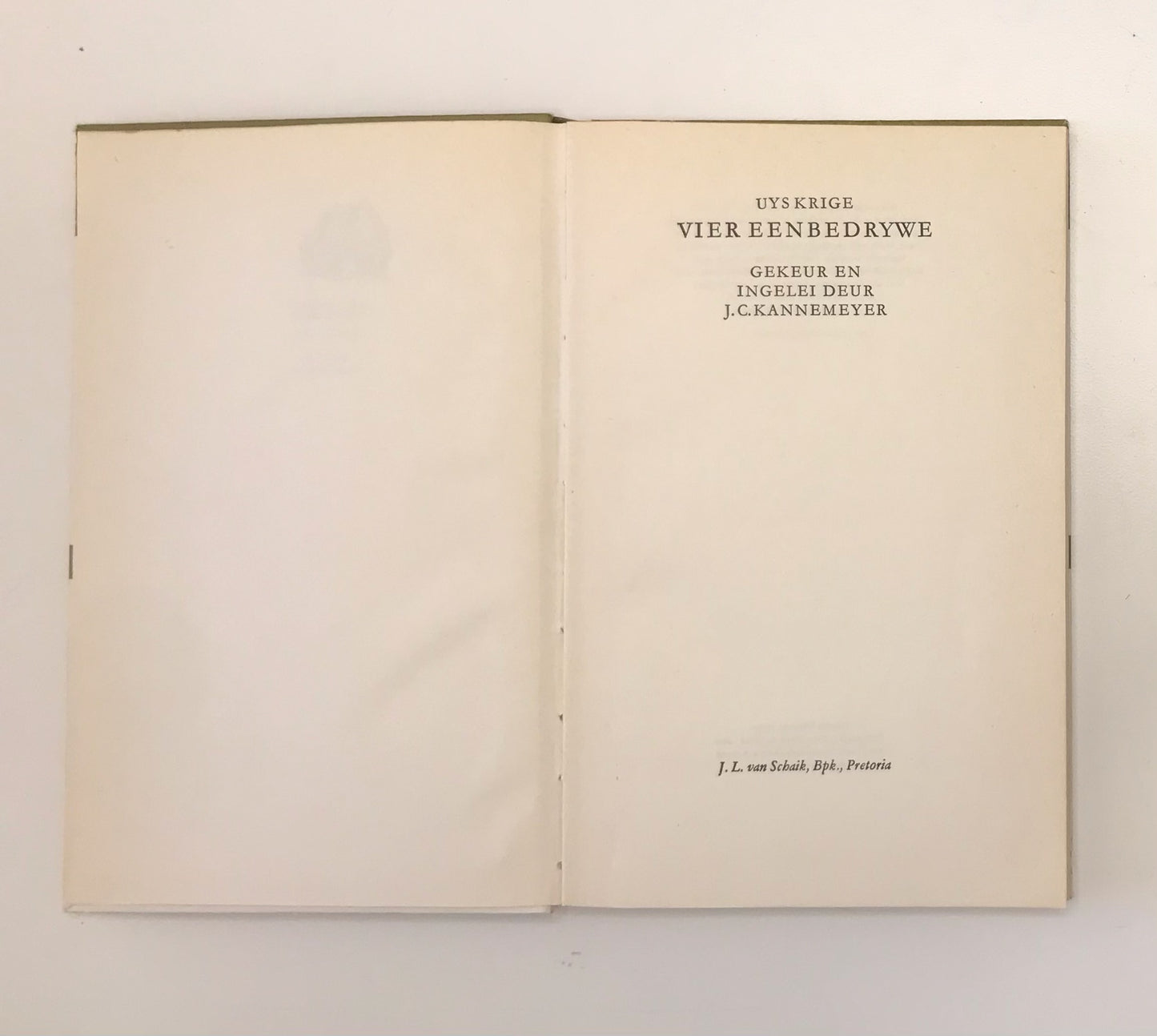 Vier eenbedrywe - Uys Krige