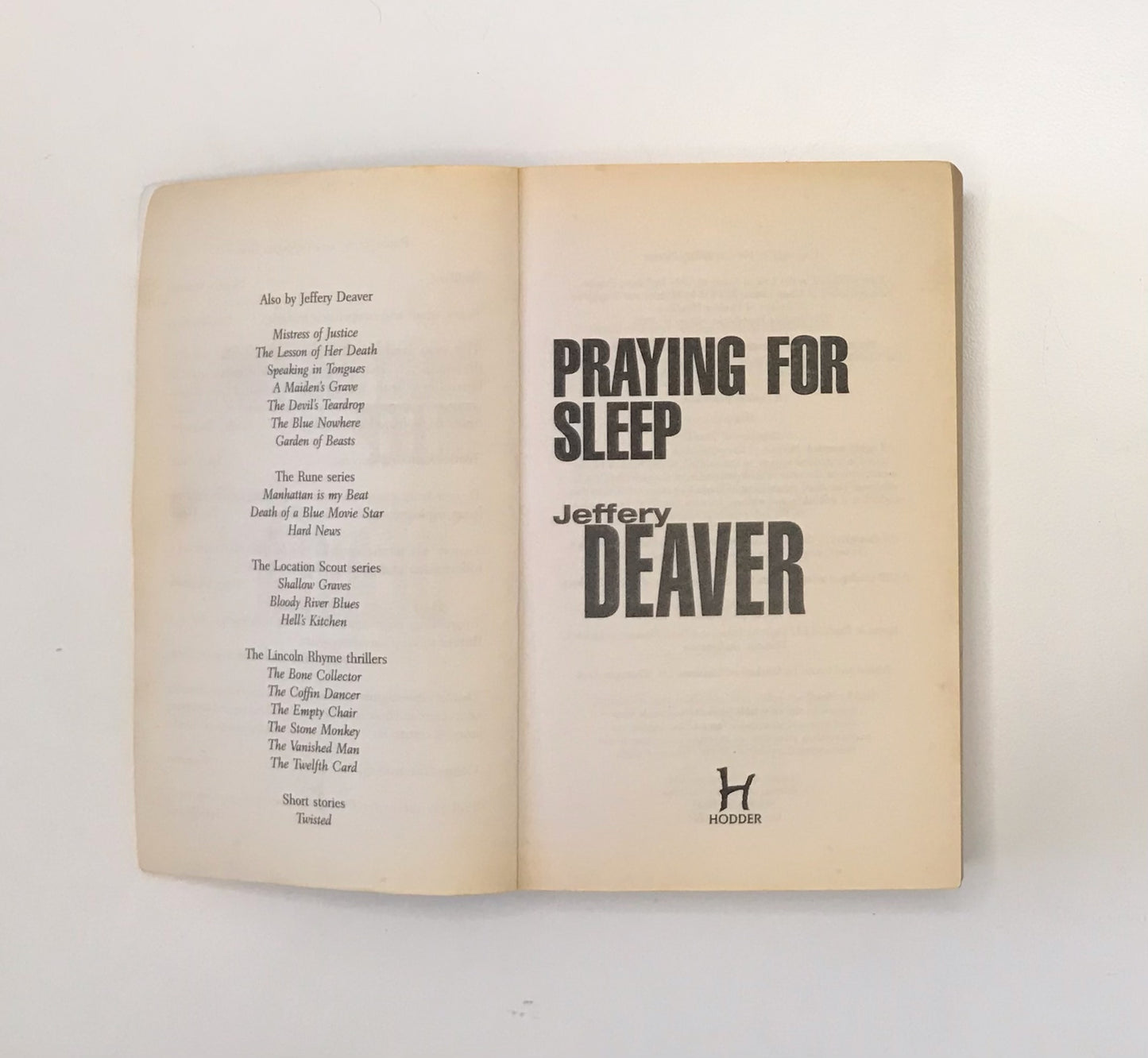 Praying for sleep - Jeffery Deaver