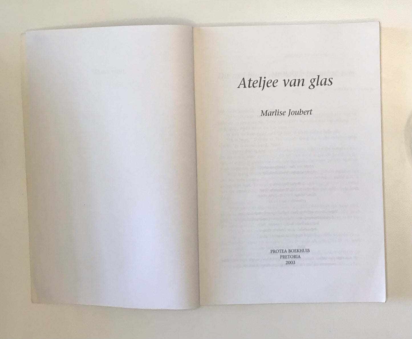 Ateljee van glas - Marlise Joubert